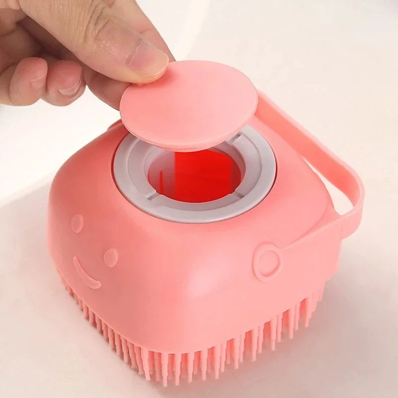 Puppy Big Dog Cat Bath Massage Brush Shampoo Holder