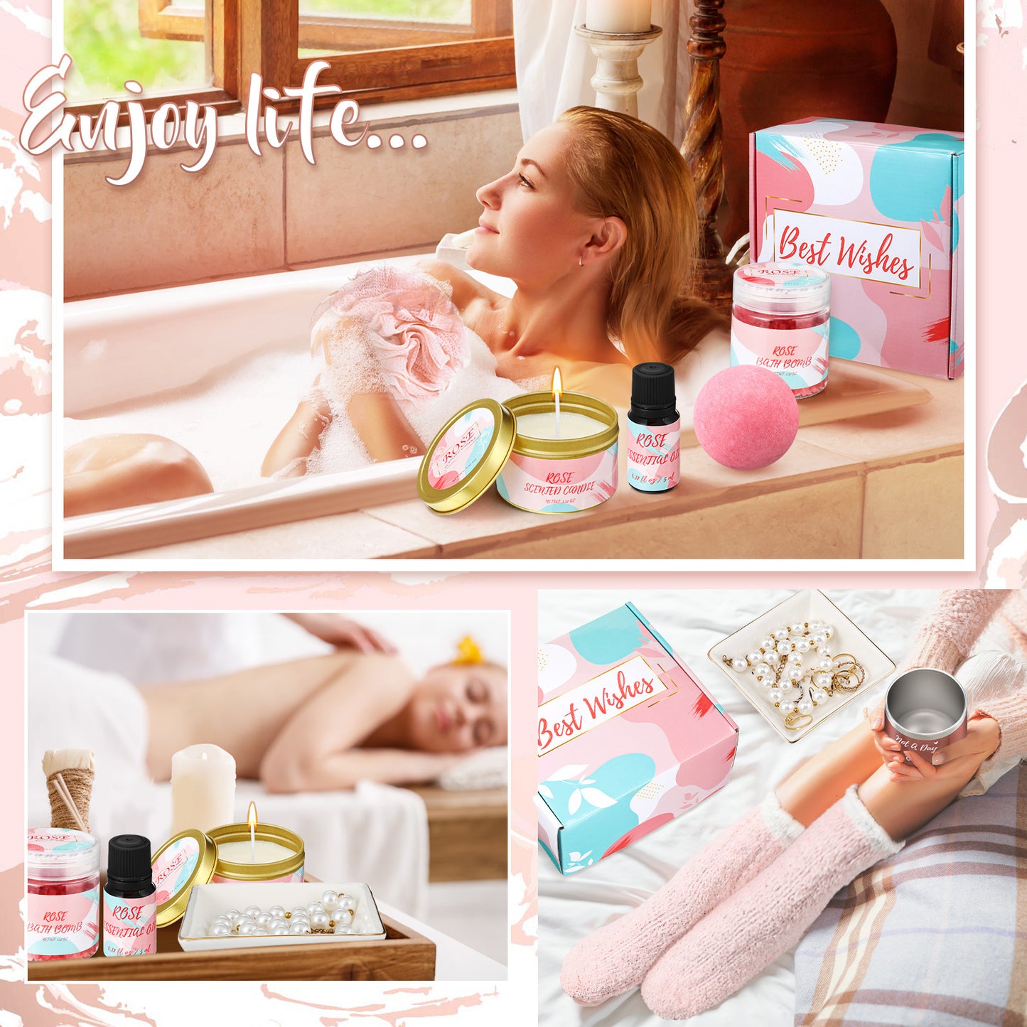 "best Wishes" Essential Oil Bath Salt Gift Set