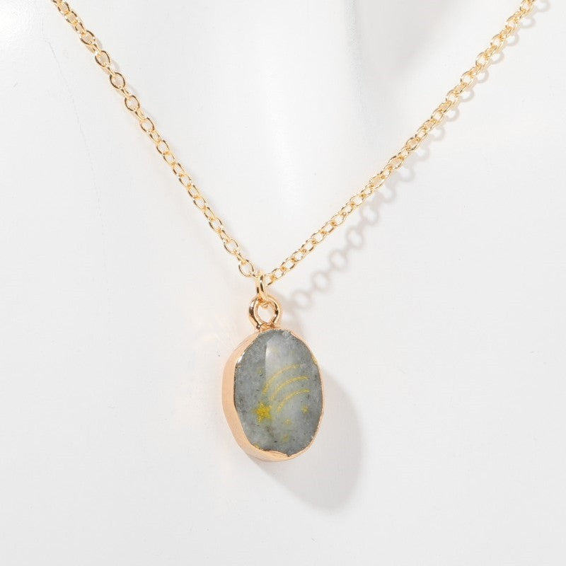 Gemstone Birthstone Necklace Celestial Necklace