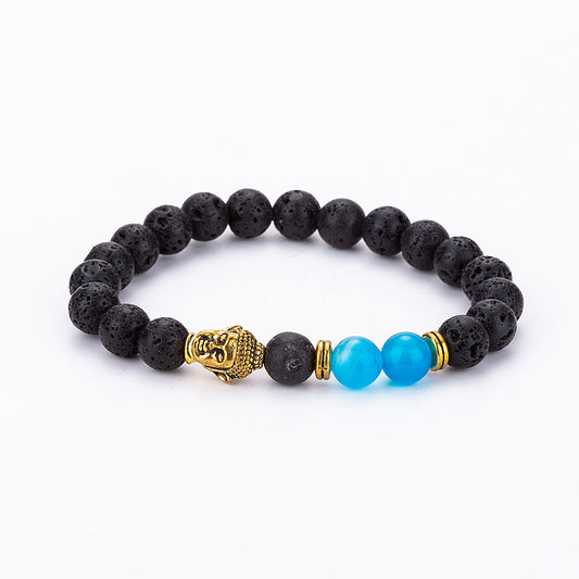 Blue Agate Buddha Diffuser Bracelet