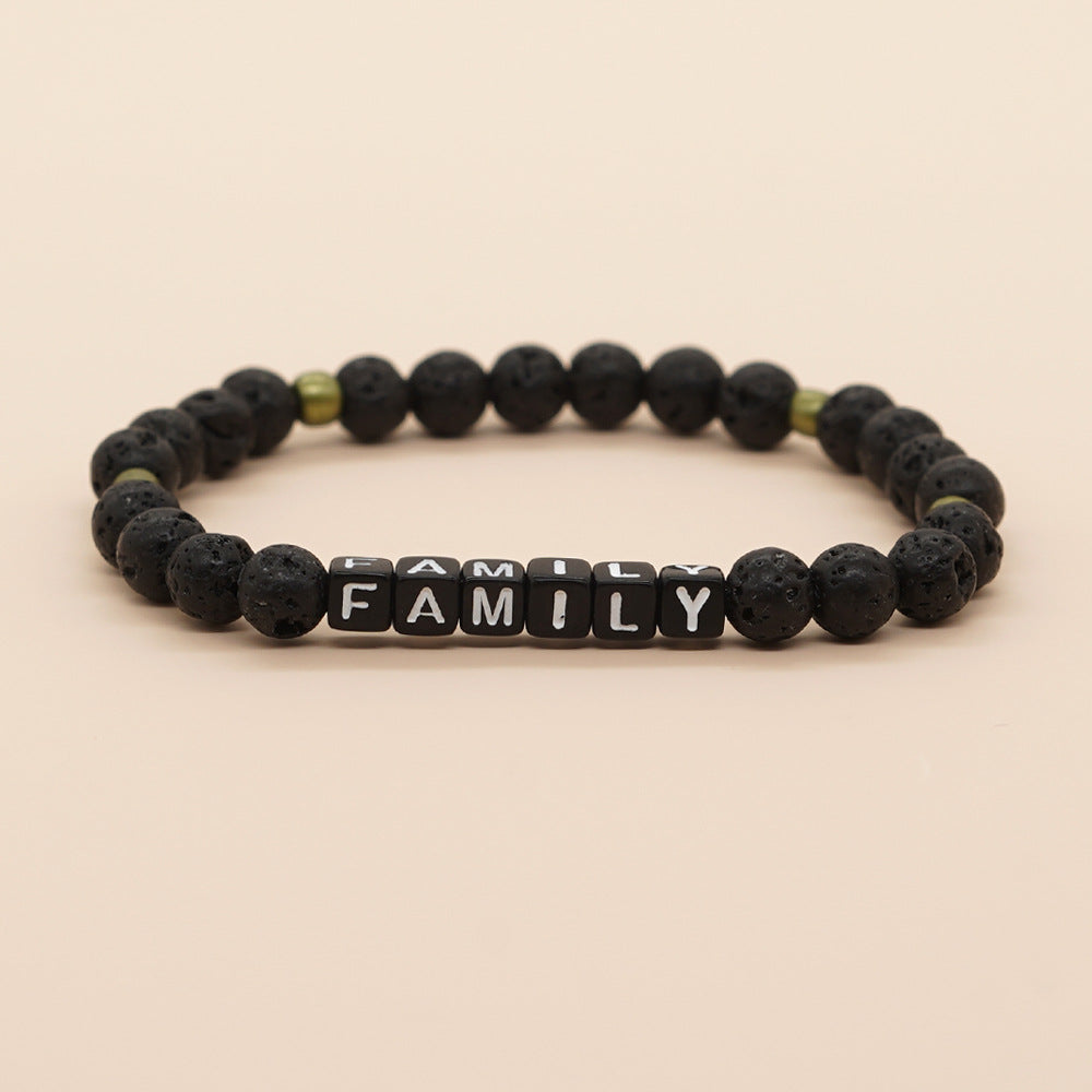 Balance & Family Lava Beads Bracelet