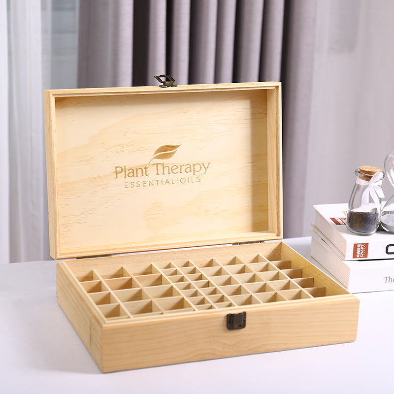 68 Slots Solid Wooden Essential Oil Storage Box