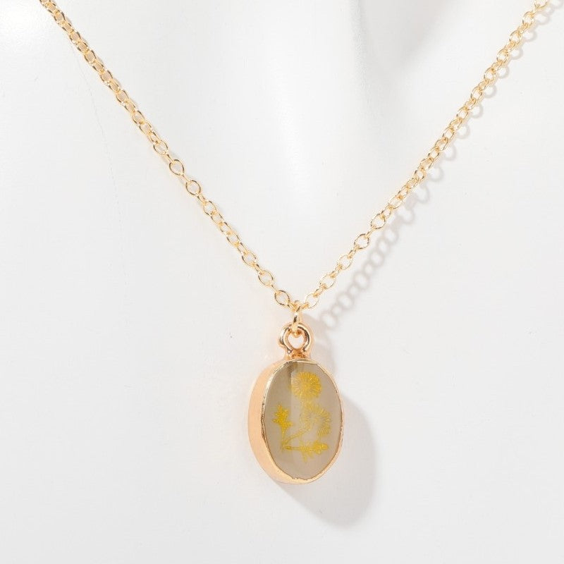 Gemstone Birthstone Necklace Celestial Necklace