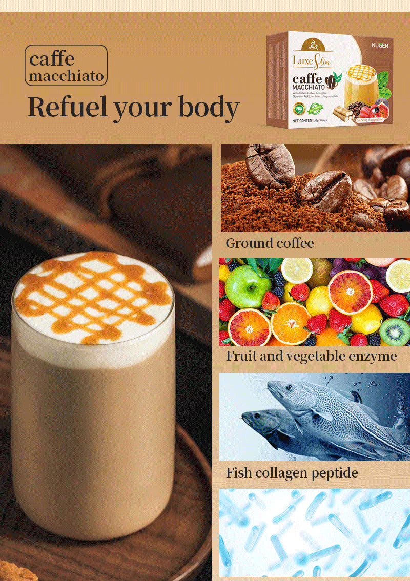 Luxe Slim Cafe Macchiato Coffee with Hydrolyzed Collagen & Glutathione
