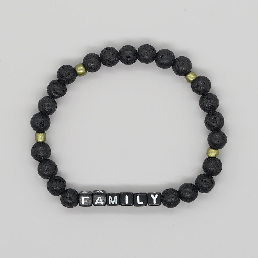 Balance & Family Lava Beads Bracelet