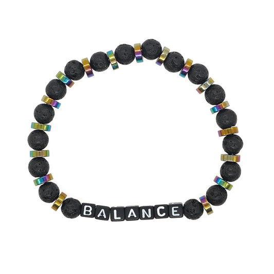 Balance & Family Lava Beads Bracelet