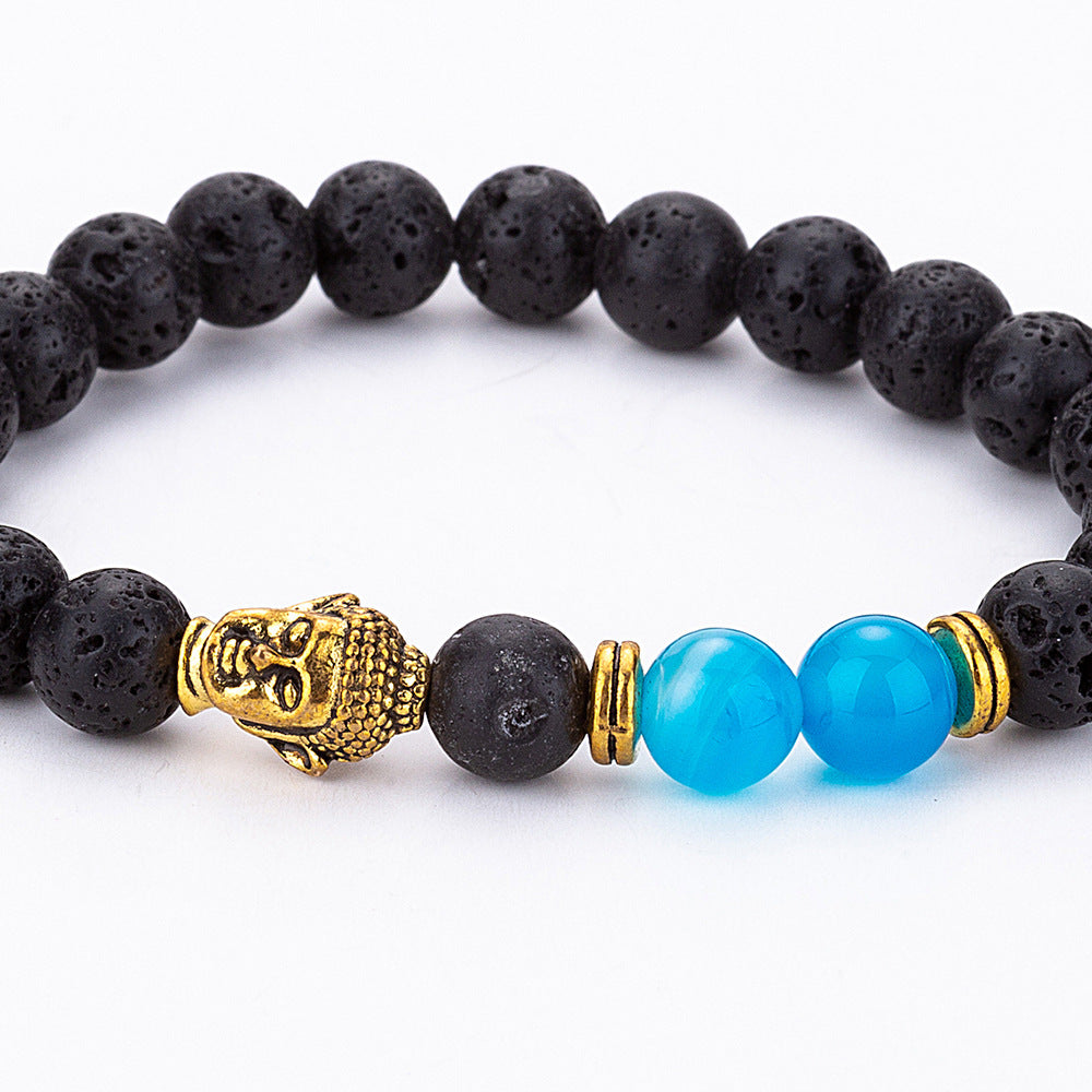 Blue Agate Buddha Diffuser Bracelet