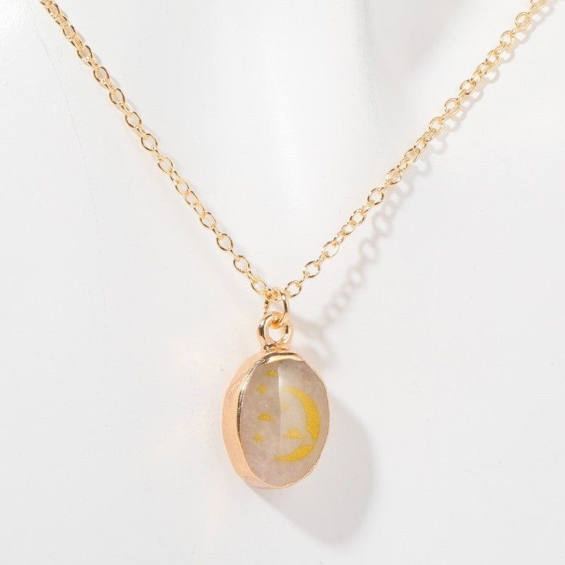 Gemstone Birthstone Necklace Celestial Necklace