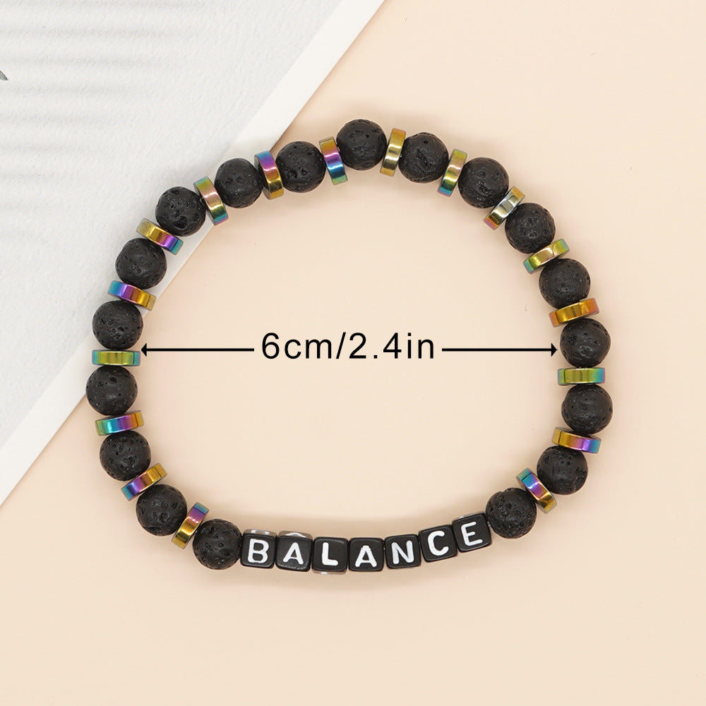 Balance & Family Lava Beads Bracelet