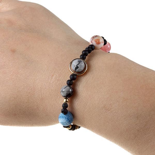 Handmade Solar System Bracelet With Real Gemstones