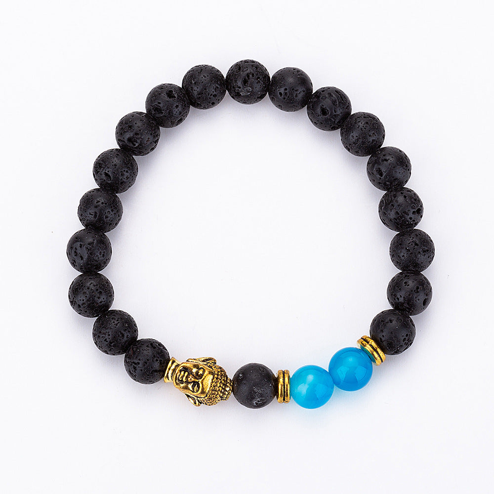 Blue Agate Buddha Diffuser Bracelet