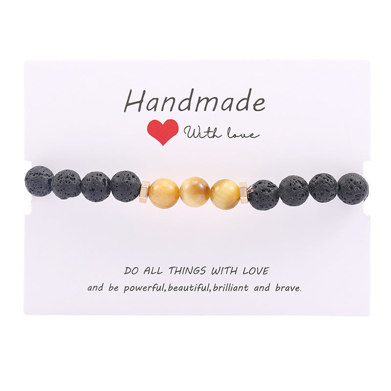 Volcanic Stone Bead Strand Bracelet