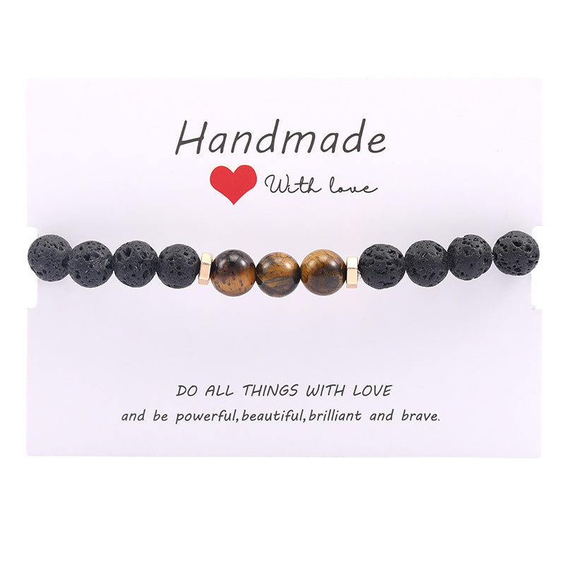 Volcanic Stone Bead Strand Bracelet