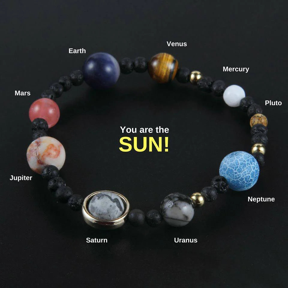 Handmade Solar System Bracelet With Real Gemstones