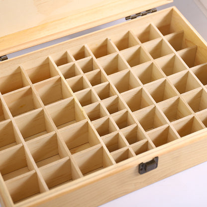 68 Slots Solid Wooden Essential Oil Storage Box