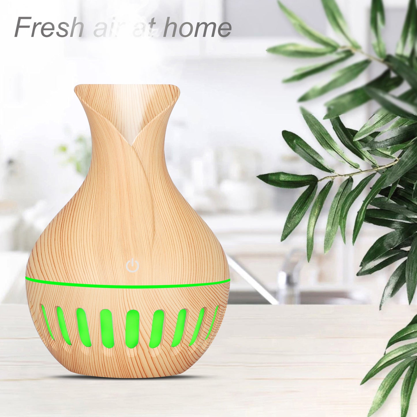 USB Wood Grain Hollow Humidifier