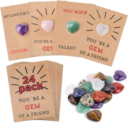 24PCs Valentines Cards with Heart-Shape -Gifts for Kids