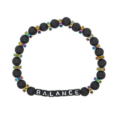 Balance & Family Lava Beads Bracelet