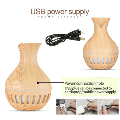 USB Wood Grain Hollow Humidifier