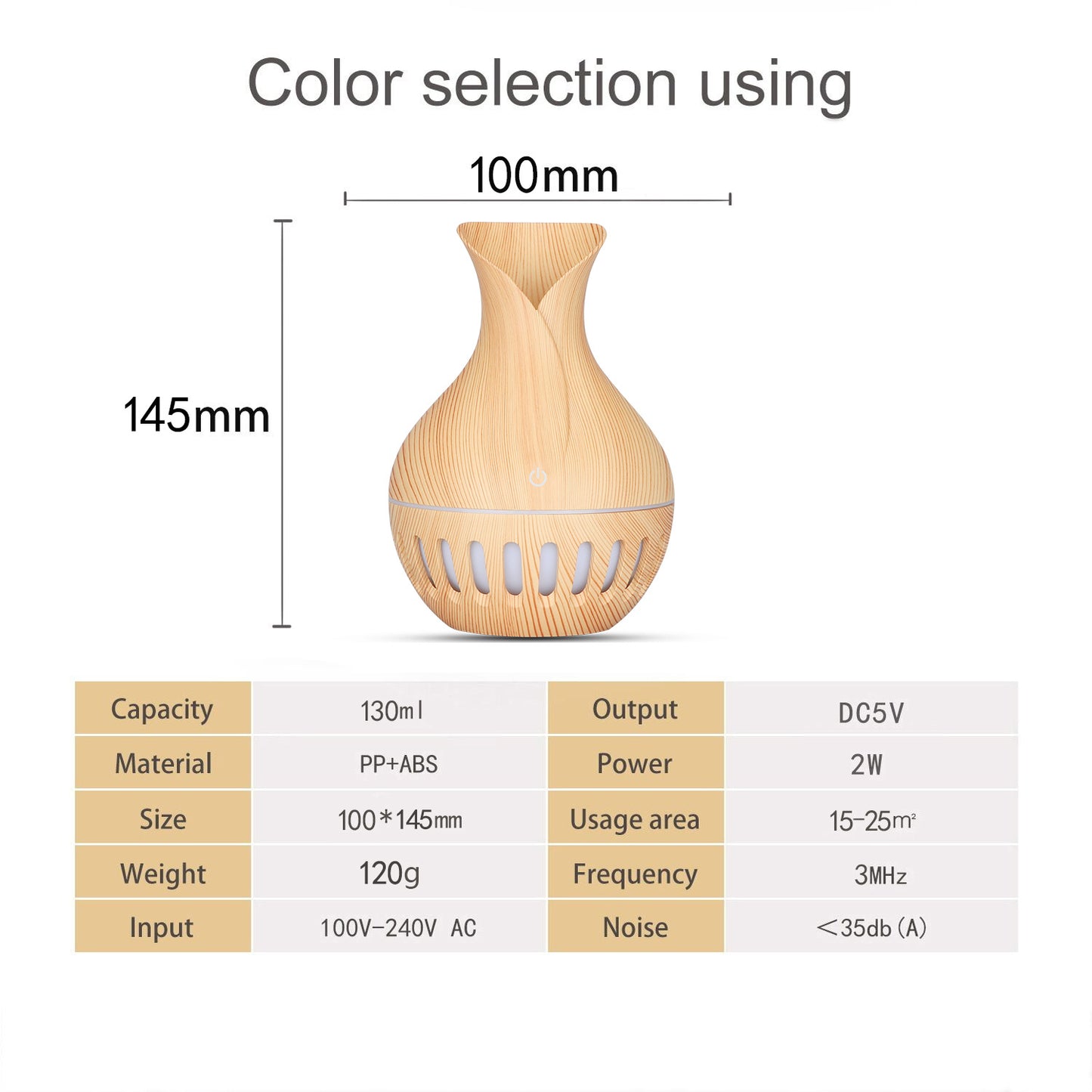 USB Wood Grain Hollow Humidifier